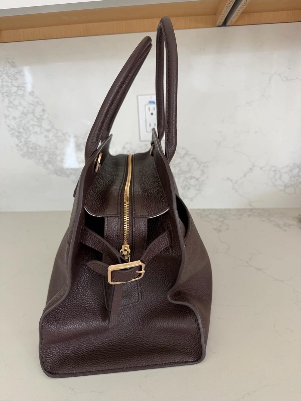 Quince Italian Leather Essential Satchel Tote - Picture 6 of 12